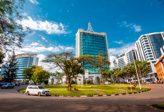 The city center of Kigali, Rwanda